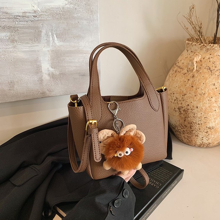 Retro Simple Handheld Small Bag Women 2024 New Winter Bucket Bag Versatile Shoulder Crossbody Bag One Piece Dropshipping