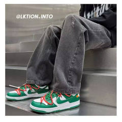 New spring jeans for men, loose straight pants, drapey Hong Kong style trendy pants, versatile casual pants