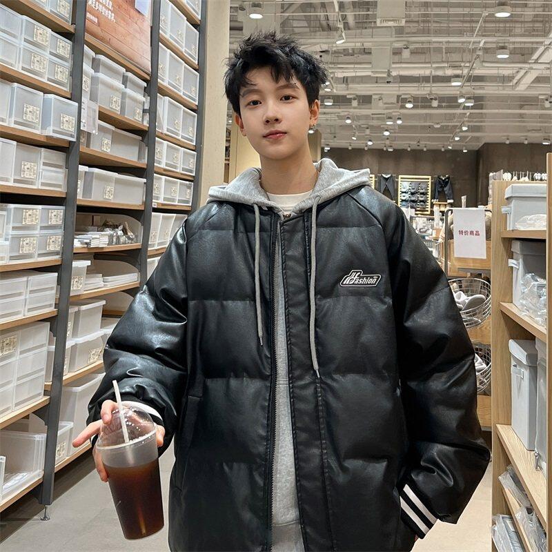 New winter baseball uniform leather cotton jacket for men