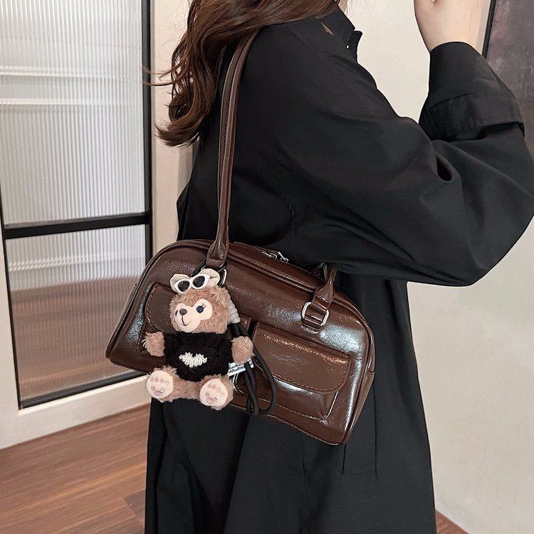 Korean armpit bag for women new large capacity retro simple commuter bowling bag fashion versatile portable shoulder bag
