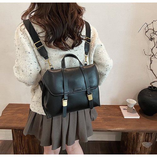 Retro bag women's large capacity 2024 new versatile one-shoulder cross-body commuter tote bag multi-functional backpack