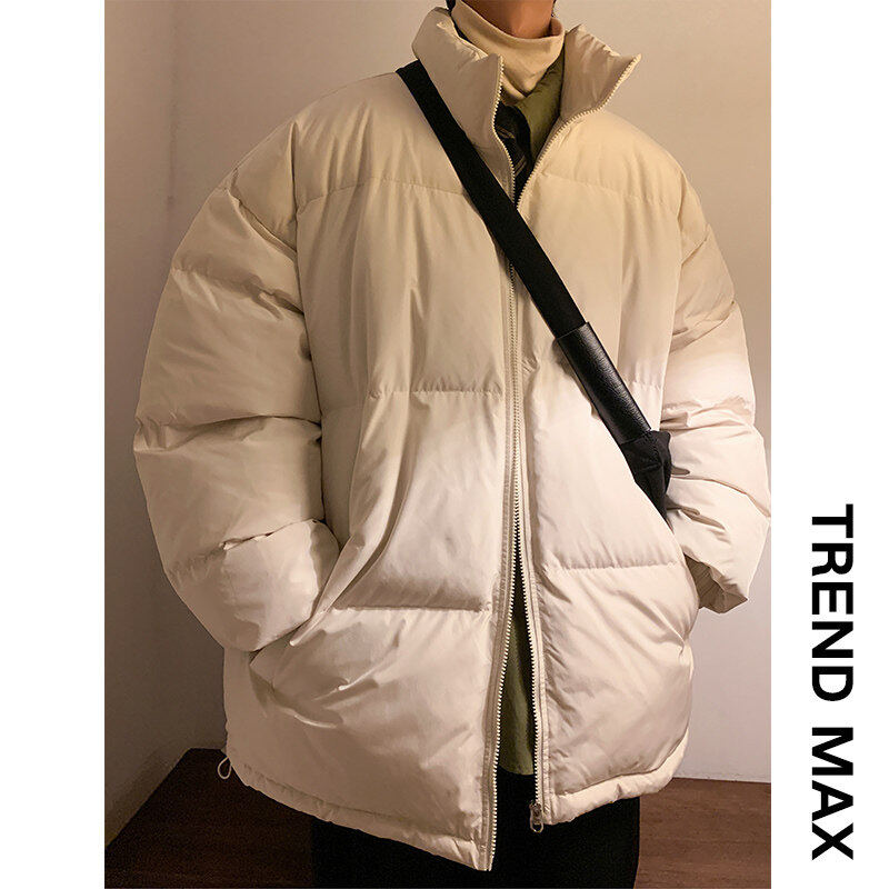 Shiwan New Hong Kong Version Solid Color Hong Kong Style Stand Collar Loose Warm Cotton Jacket