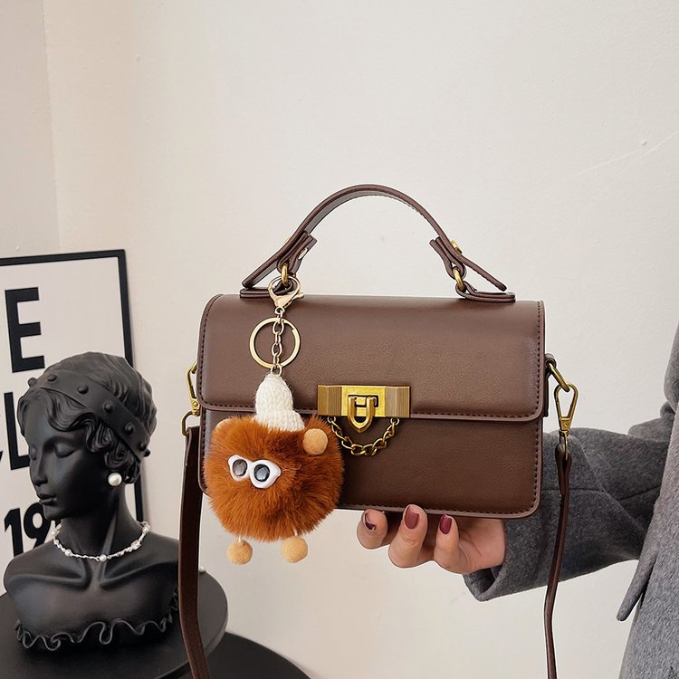 Cross-border retro solid color small square bag 2024 new fashion simple texture large capacity foreign style single shoulder crossbody small bag