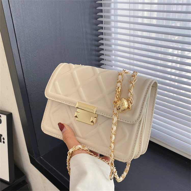 Spring small bag women's bag Internet celebrity new trendy fashion rhombus chain bag Internet celebrity ins single shoulder crossbody bag