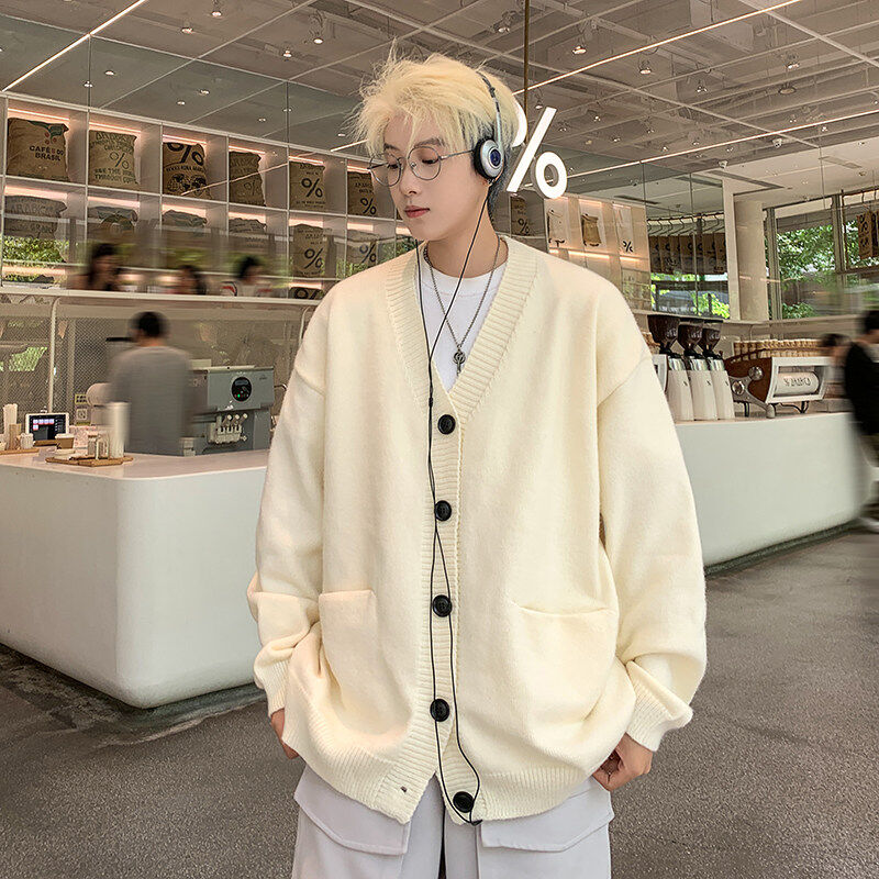 High quality V-neck sweater jacket knitted cardigan
