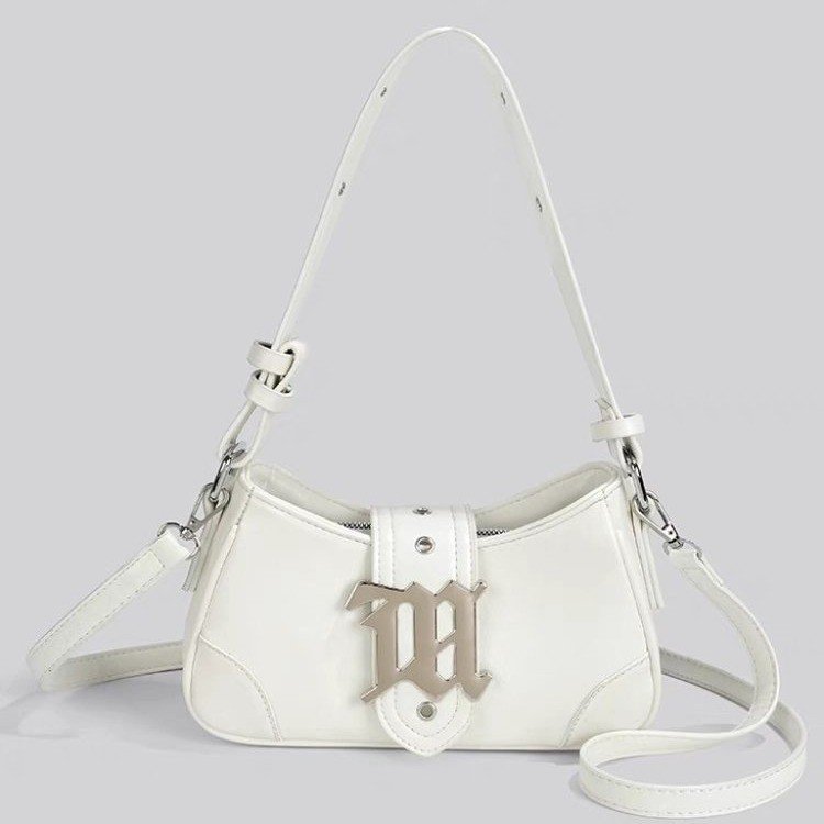 High-end texture fashion silver armpit bag women's new y2k hot girl niche portable shoulder crossbody bag