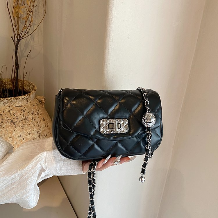 Nanfeng shop small fragrant style women's bag rhombus small gold ball chain bag small square bag fashionable and versatile single shoulder crossbody bag