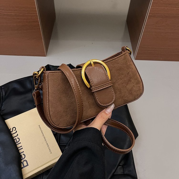 Simple retro niche design armpit bag 2024 new fashion niche design popular single shoulder crossbody small square bag