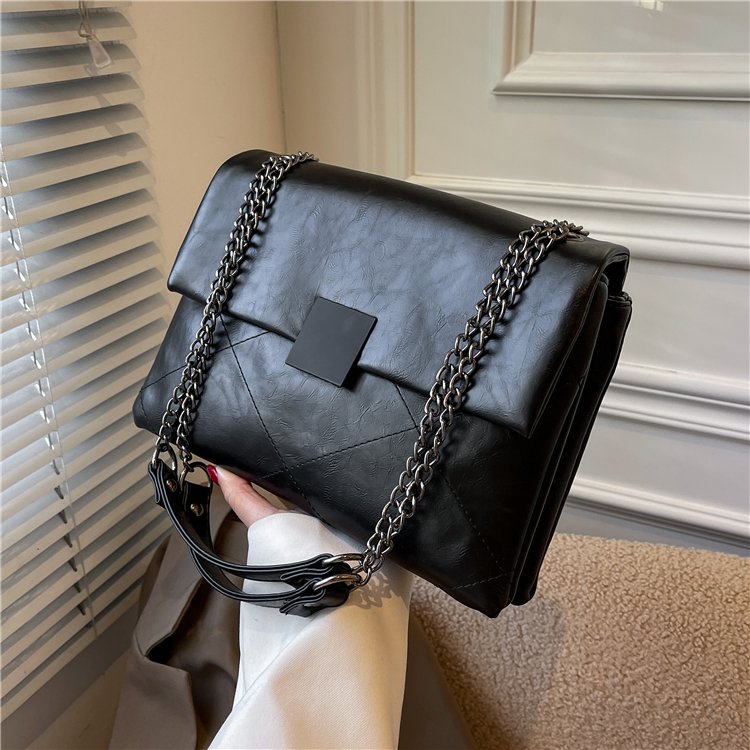 Textured bags for women 2024 new fashion versatile ins retro chain crossbody bag new envelope bag small square bag