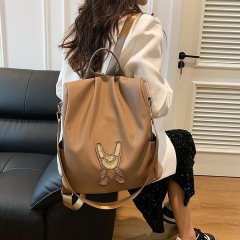 High-end soft leather backpack women's 2024 new lightweight anti-theft casual travel bag fashion women's backpack