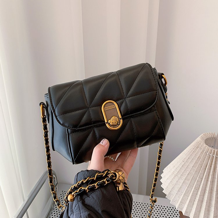 Women's new bag, this year's popular small bag, high-end texture, niche rhombus chain bag, versatile crossbody bag
