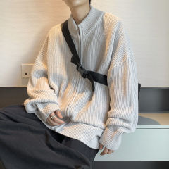 Cleanfit stand-up collar zipper cardigan sweater for men in winter American style lazy style sweater high-end knitted sweater jacket