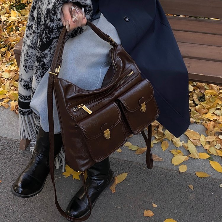 Foreign trade high-end retro commuter large-capacity bag women's 2024 new versatile crossbody bag single shoulder armpit bag