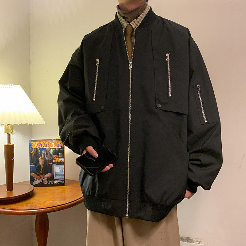 Spring Hong Kong style baseball uniform for men and women, same style flight jacket, waterproof and windproof jacket, trendy