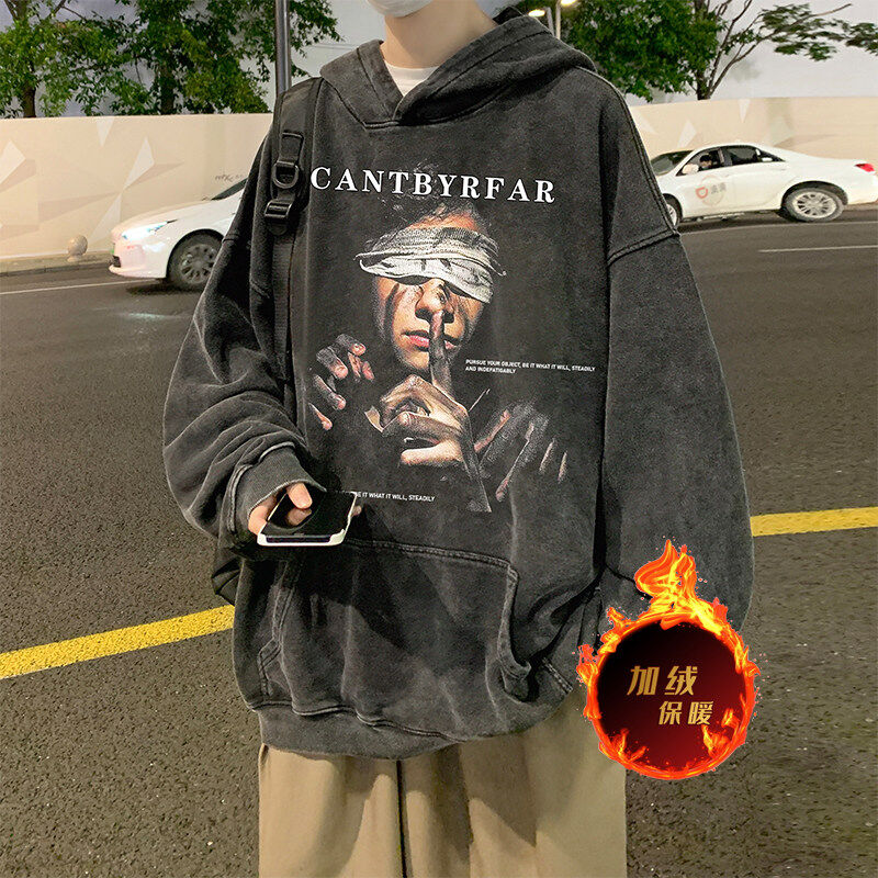 Live broadcast quality 500g heavyweight American style distressed washed sweatshirt