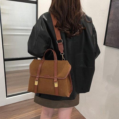Retro bag women's large capacity 2024 new versatile one-shoulder cross-body commuter tote bag multi-functional backpack
