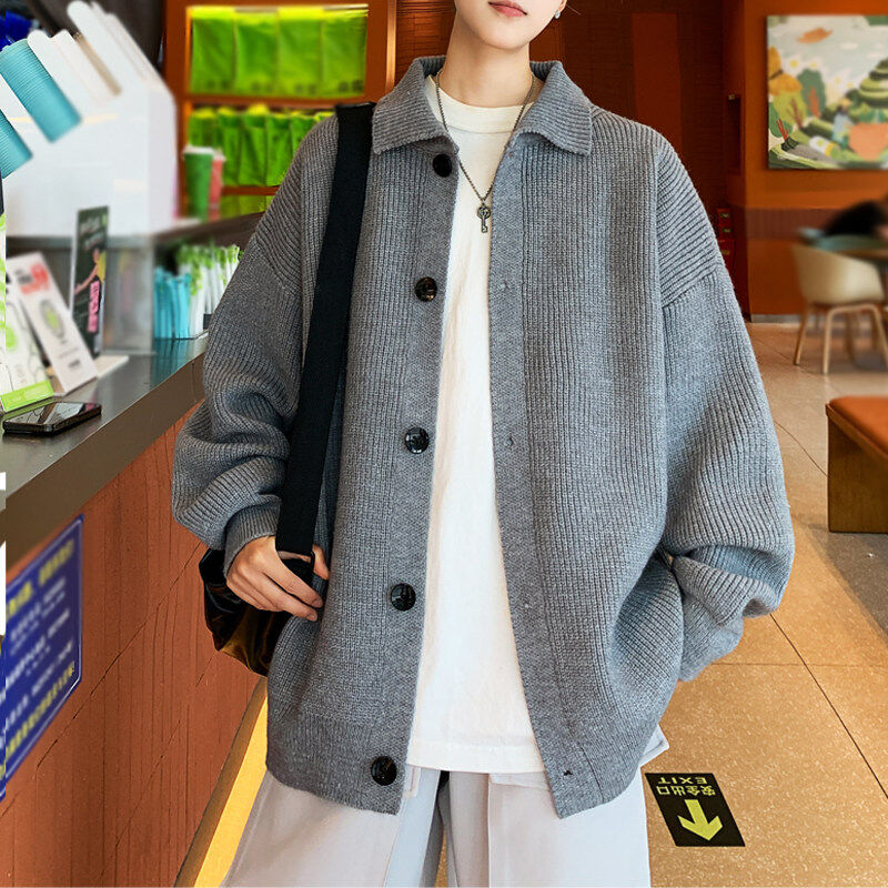 buttoned sweater cardigan lapel sweater jacket