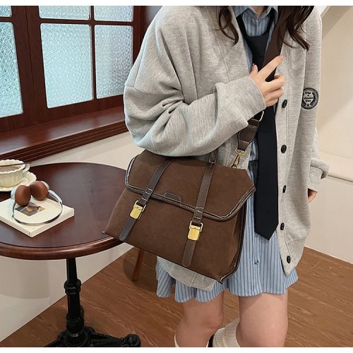 Retro bag women's large capacity 2024 new versatile one-shoulder cross-body commuter tote bag multi-functional backpack