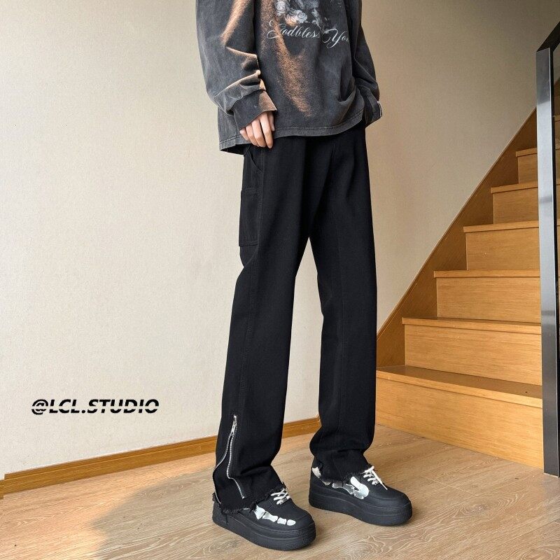 American high street personality jeans for men and women vibe straight casual pants