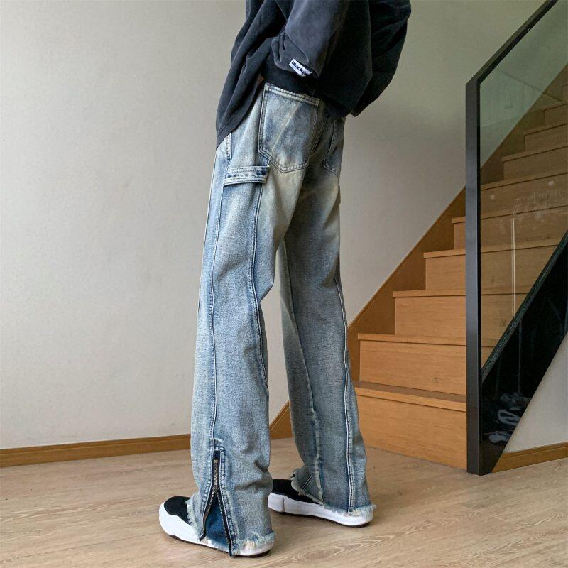 Spring new high street jeans slim straight pants casual pants trousers