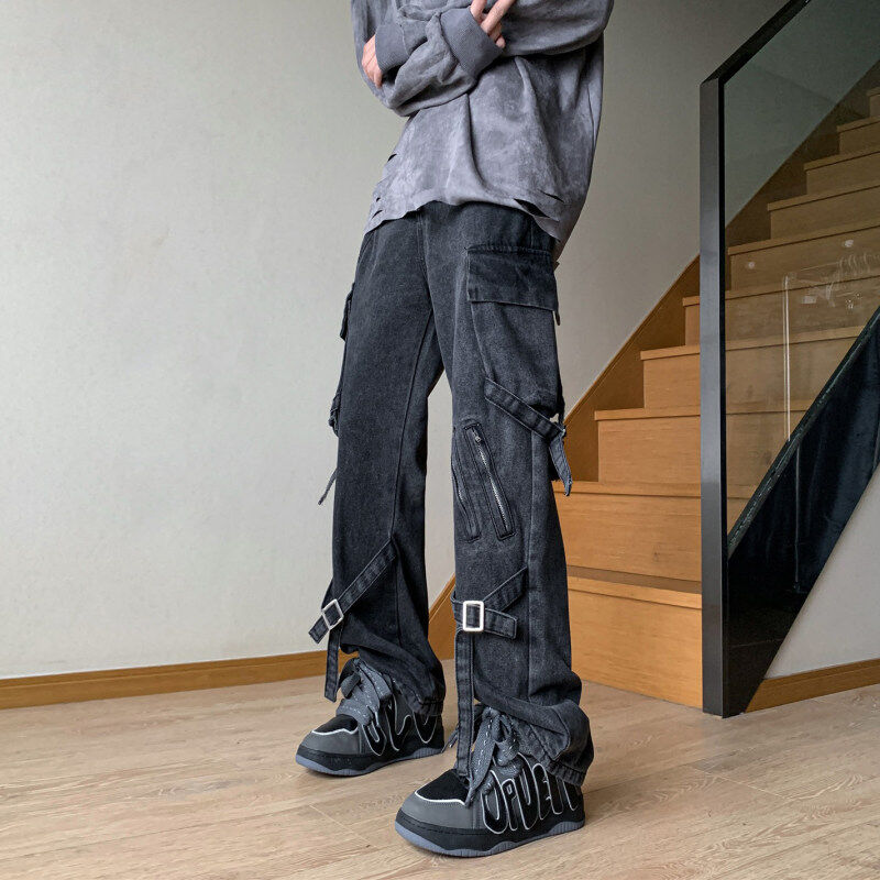 Spring and summer new style loose straight casual jeans for men
