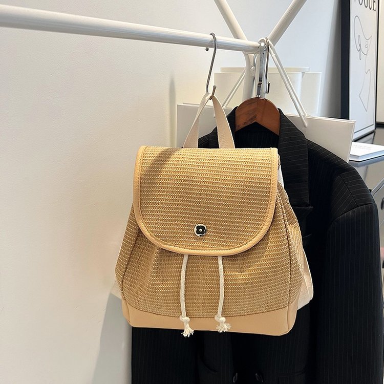 New backpack Korean style woven lace niche design fashionable travel ladies summer beach backpack