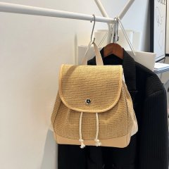 New backpack Korean style woven lace niche design fashionable travel ladies summer beach backpack