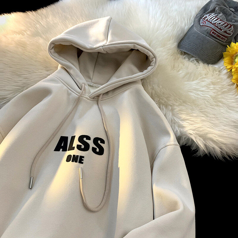 Hooded printed casual fleece sweatshirt for men