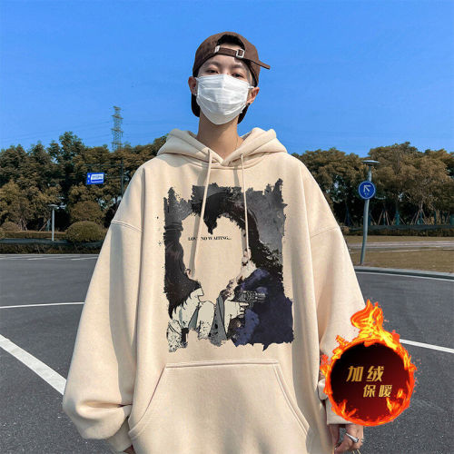 500g heavyweight autumn and winter American style velvet thickened sweatshirt jacket