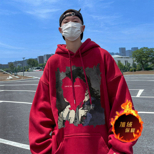 500g heavyweight autumn and winter American style velvet thickened sweatshirt jacket