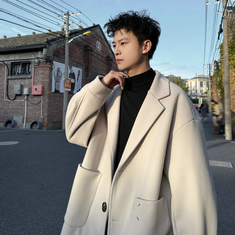Trendy velvet thickened suit and woolen coat