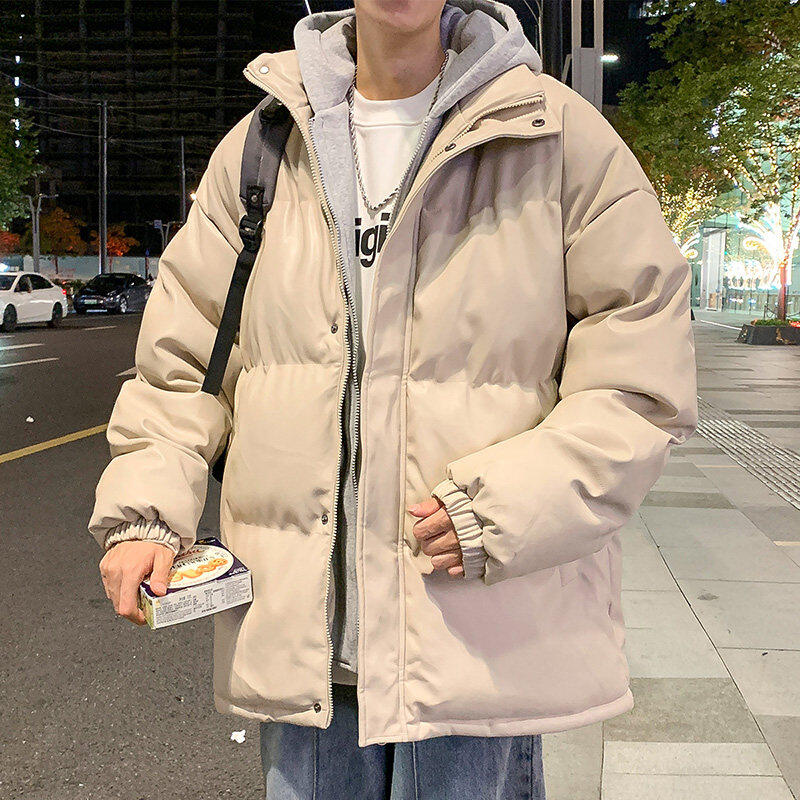 Trendy loose hooded cotton coat, versatile casual cotton coat