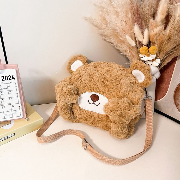 Hand Warmer Plush Bag Women's 2024 Autumn and Winter New Versatile Niche Crossbody Bag Lightweight Casual Large Capacity Shoulder Bag