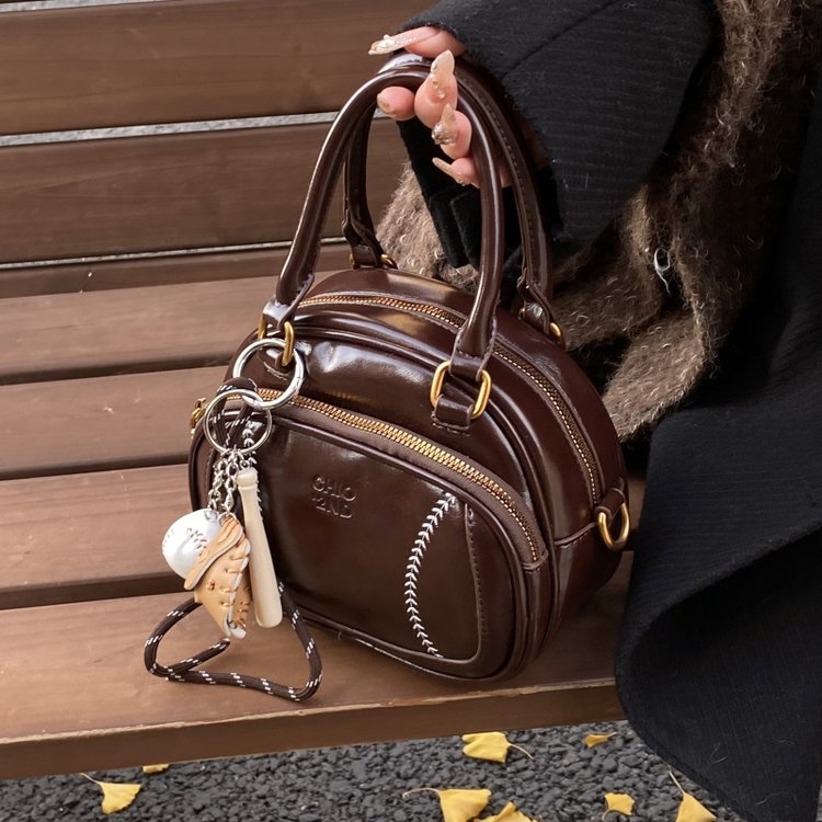 Baseball Diary Pillow Bag Women's Autumn and Winter Handbag Work Small Tote Bag Shoulder Messenger Bag Factory One Piece Dropshipping