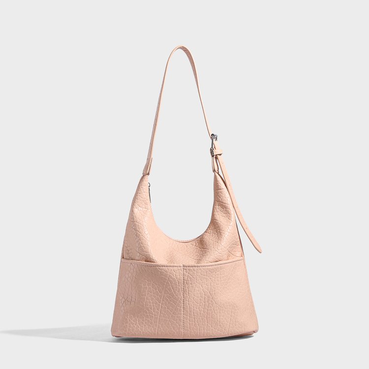 Simple textured solid color small bag for women 2024 spring new versatile ins shoulder armpit bag tote bag fashion