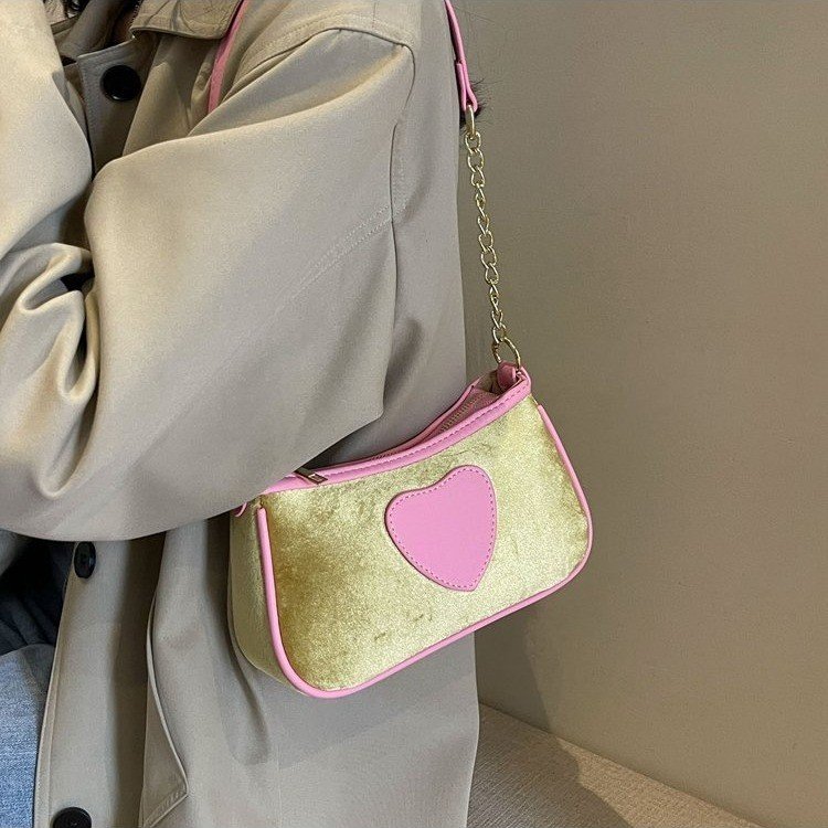 Niche design armpit small bag women's new autumn and winter style contrasting color shoulder bag commuting versatile crossbody bag
