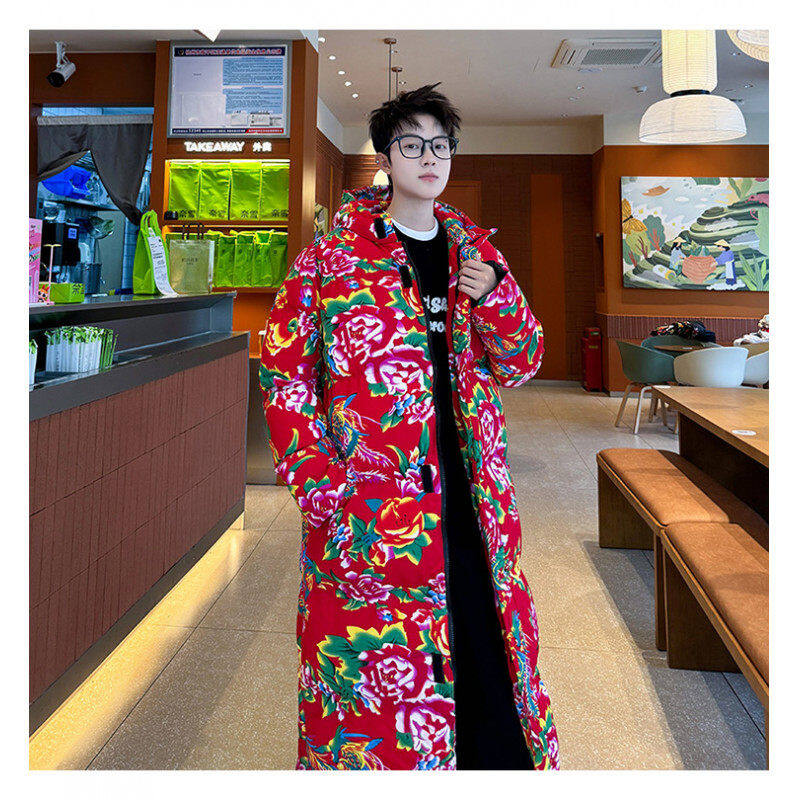 Northeast large flower cotton coat