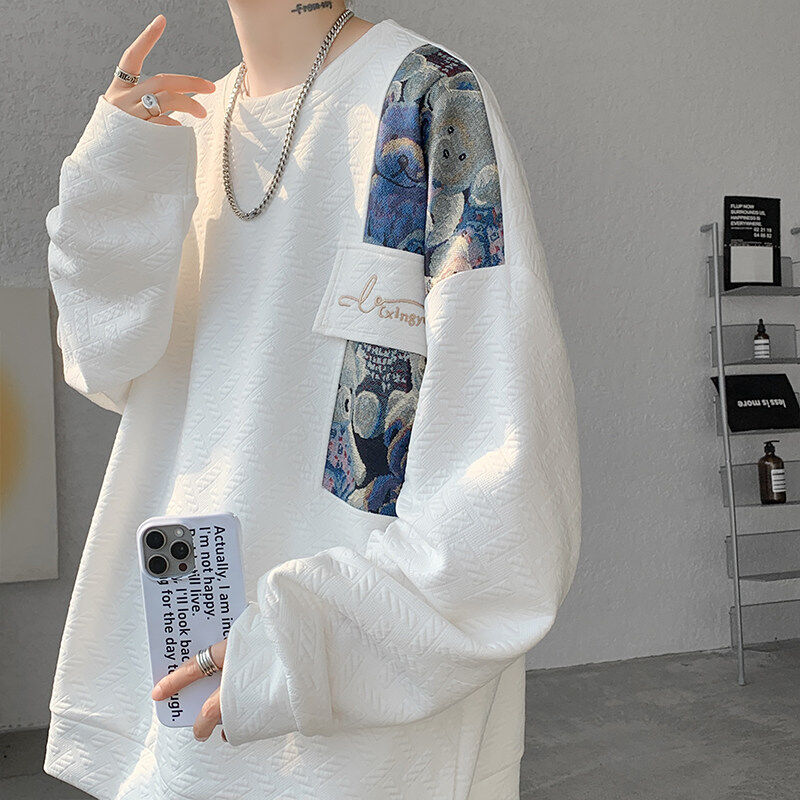 New autumn and winter high weight and high quality Hong Kong style versatile bear sweatshirt