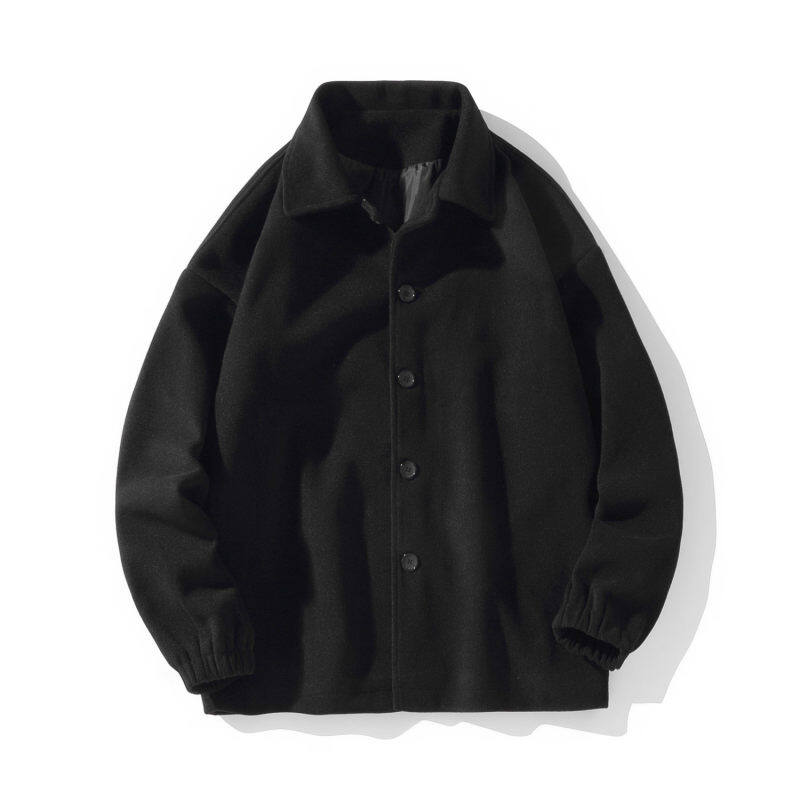 New autumn and winter woolen coat students loose casual large size woolen coat jacket men's control