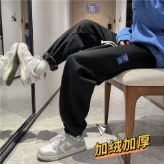 New sweatpants men's autumn and winter velvet trousers warm leggings