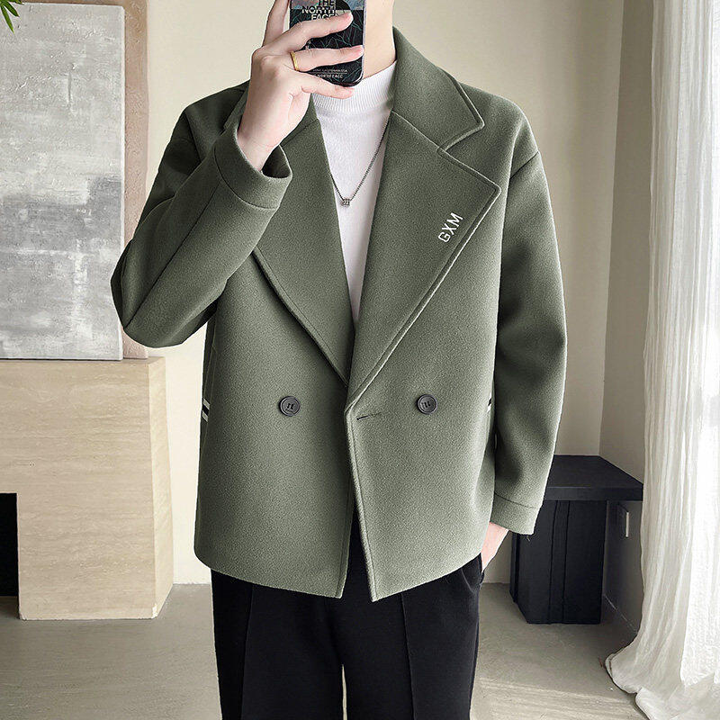 Light and mature autumn and winter cotton and thickened short embroidered woolen jacket