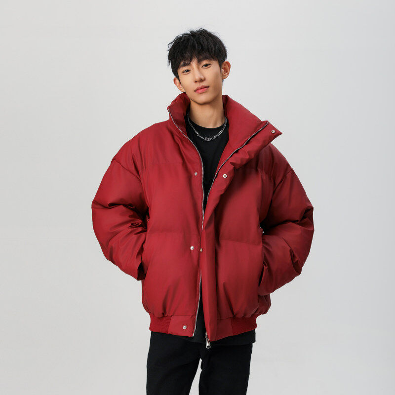 High quality cleanfit American stand collar hard leather short cotton jacket