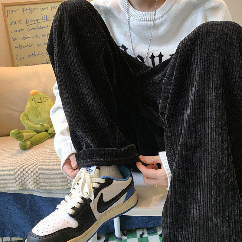 Live broadcast chenille straight pants casual pants trousers