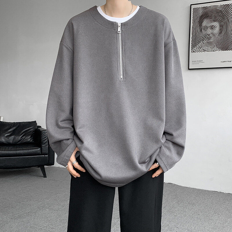 Large size high weight wheat ear strip knitted lazy sweatshirt