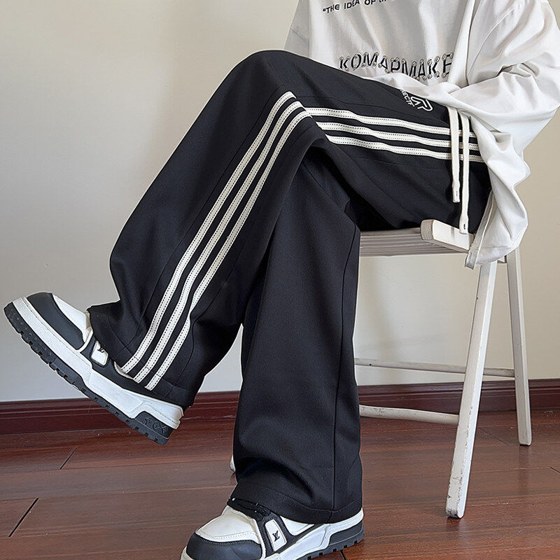 loose striped casual sports pants for autumn and winter