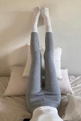 Autumn and winter Korean style versatile plus velvet and thickened lambswool threaded leggings stretch leggings trousers for women