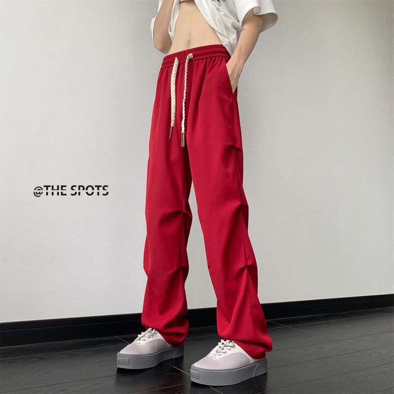 Dopamine wear trendy pants men's summer stacked American high street trousers