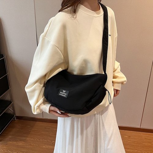 Casual nylon small bag for women 2024 summer new style lightweight and versatile crossbody bag Korean version super popular one-shoulder dumpling bag