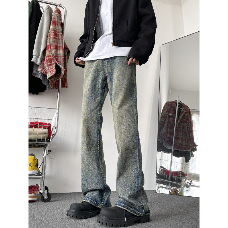 Jeans men's high street handsome and versatile straight Korean style trendy autumn and winter ins trousers
