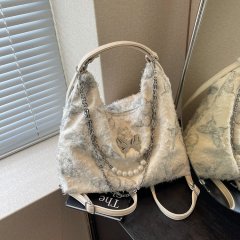 Large capacity canvas backpack women's 2024 new summer fashion tote bag college student shoulder bag